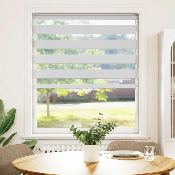 vidaXL Doppelrollo Wei&szlig; 115x100 cm Stoffbreite 110,9 cm Polyester