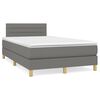 vidaXL Boxspringbett mit Matratze & LED Dunkelgrau 120x190 cm Stoff