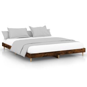 vidaXL Bettgestell ohne Matratze R&auml;uchereiche 200x200 cm Holzwerkstoff