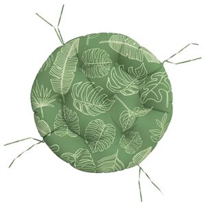 vidaXL Kissen Rund Blattmuster &Oslash; 60x11 cm Oxford-Gewebe