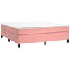 vidaXL Boxspringbett mit Matratze Rosa 160x200 cm Samt