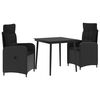 vidaXL Sofa-Tischset 3 stk. Schwarz