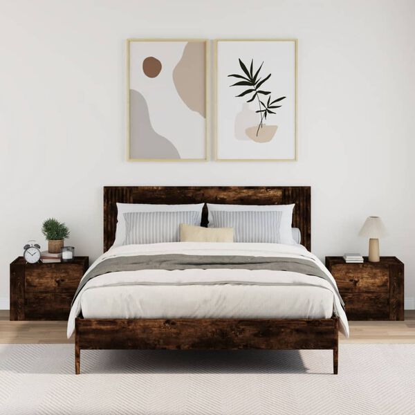 vidaXL Wand-Nachttische 2 Stk. R&auml;uchereiche 45x30x35 cm