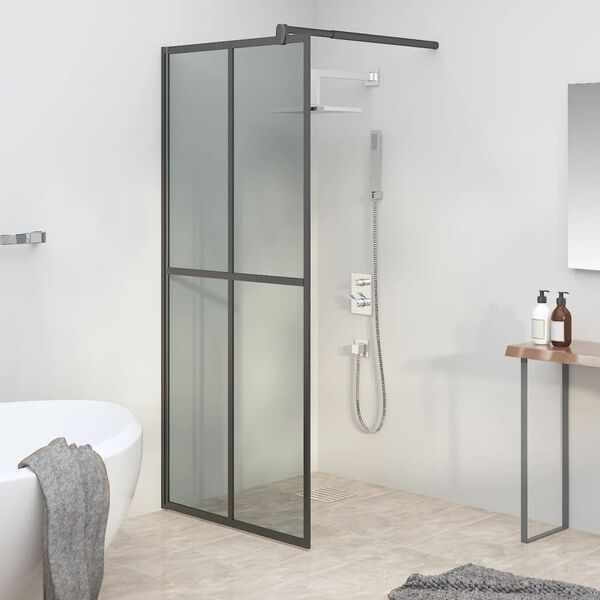 vidaXL Duschwand f&uuml;r Walk-in Dusche 90x195 cm Dunkles Sicherheitsglas