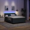 vidaXL LED Boxspringbett Dunkelgrau und Wei&szlig; 140 x 190 cm Cordstoff