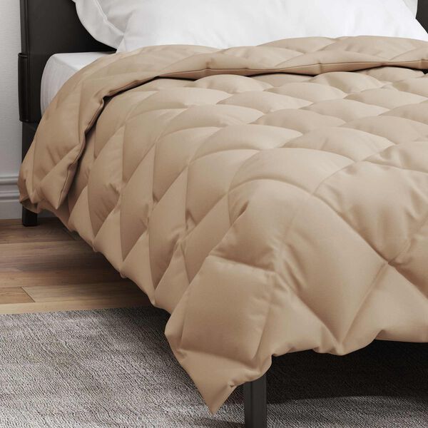 vidaXL Winterbettdecke Taupe 200 x 135 cm Mikrofaser