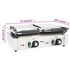 vidaXL Doppelter Gerillter Panini-Grill 3600 W 57x30,5x20 cm