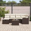 vidaXL Garten-Sofa-Set mit Kissen mit Speicher 7 pcs Braun Poly Rattan
