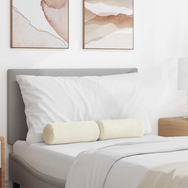 vidaXL Bolsterkissen 2 Stück Creme Ø 15 x 40 cm Cordstoff