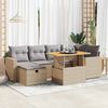vidaXL 8-tlg. Garten-Sofagarnitur mit Kissen Beige Poly Rattan Akazie