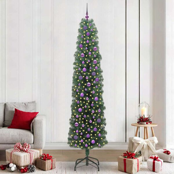vidaXL K&uuml;nstlicher Weihnachtsbaum mit 300 LEDs mit St&auml;nder Gr&uuml;n 240 cm