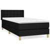 vidaXL Boxspringbett mit Matratze Schwarz 80x200 cm Stoff