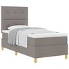 vidaXL Boxspringbett mit Matratze Taupe 100 x 200 cm Stoff