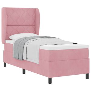 vidaXL Boxspringbett mit Matratze Rosa 200 x 80 cm Polyester