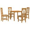 vidaXL Essgruppe 5 stk. Beige Massivholz Eiche