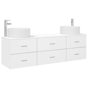 vidaXL Badezimmerm&ouml;bel-Set 3 stk. Wei&szlig; 49,5 x 44,5 x 65,5 cm
