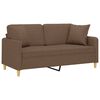 vidaXL 2-Sitzer-Sofa mit Zierkissen Braun 140 cm Stoff