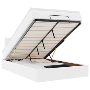 vidaXL Ottoman-Bett mit Matratzen & LEDs Reinwei&szlig; 120x190cm Kunstleder