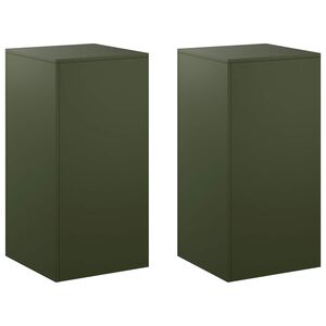 vidaXL Pflanzenst&auml;nder 2 pcs Olivgr&uuml;n 40 x 40 x 80 cm Stahl