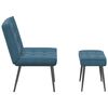 vidaXL Relaxsessel mit Hocker Blau Samt