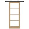 vidaXL Schiebet&uuml;r ORKDAL Natur 86 x 211 cm Massivholz Kiefer und Glas