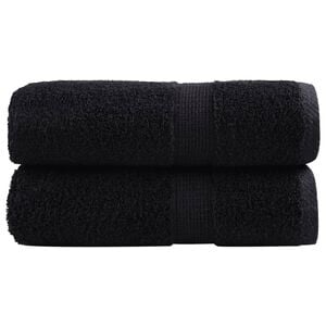 vidaXL Premium Waschhandt&uuml;cher SOLUND 2 St&uuml;ck Schwarz 30x30 cm 600 g/m&sup2;