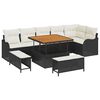vidaXL Garten-Sofa-Set 9 Stk. 8-Sitzanzahl Schwarz