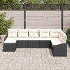 vidaXL Sofa Set mit Kissen 8 pcs Schwarz Poly-Rattan