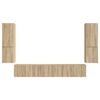 vidaXL TV-Schrankset Wandmontiert 4 pcs Sonoma-Eiche Holzwerkstoff
