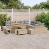 vidaXL Gartensofa-set mit Kissen mit Speicher 13 pcs Beige Poly Rattan