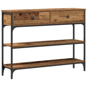 vidaXL Konsolentisch mit Regal Altholz 100 x 25 x 75 cm Holzwerkstoff