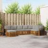 vidaXL Ecksofa Set 8 pcs Nat&uuml;rlich und Hellgrau Massivholz Akazie