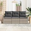 vidaXL Sofa Set 3 pcs Hellgrau Poly-Rattan