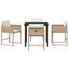 vidaXL Garten Essgruppe 5 pcs Beige Poly-Rattan
