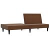 vidaXL Schlafsofa 2-Sitzer mit Hocker Braun Mikrofasergewebe