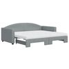 vidaXL Tagesbett Ausziehbar mit Matratze Hellgrau 90x190 cm Stoff