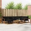 vidaXL Outdoor-Sofagarnitur mit Kissen 19 pcs Nat&uuml;rlich und Schwarz