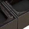vidaXL 6-tlg. Garten-Sofagarnitur mit Kissen Schwarz Poly Rattan