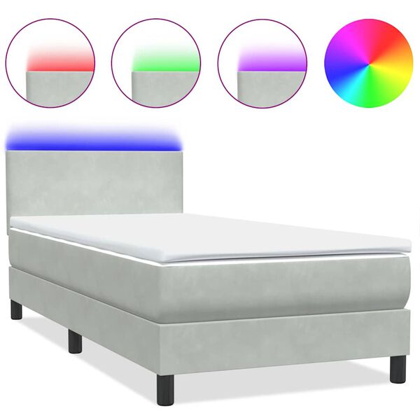 vidaXL Boxspringbett mit Matratze & LED Schwarz 160x210 cm Samt