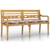 vidaXL Batavia-Bank mit Kissen Rot Karomuster 150 cm Massivholz Teak