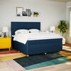 vidaXL Boxspringbett mit Matratze Blau 180x200 cm Stoff