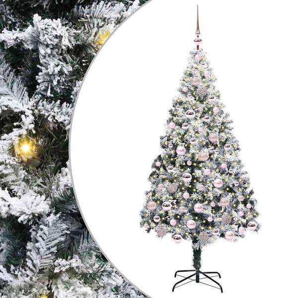 vidaXL K&uuml;nstlicher Weihnachtsbaum mit 300 LEDs mit St&auml;nder Wei&szlig; 180 cm