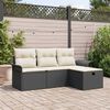 vidaXL Gartensofa-set mit Kissen mit Speicher 4 pcs Poly Rattan