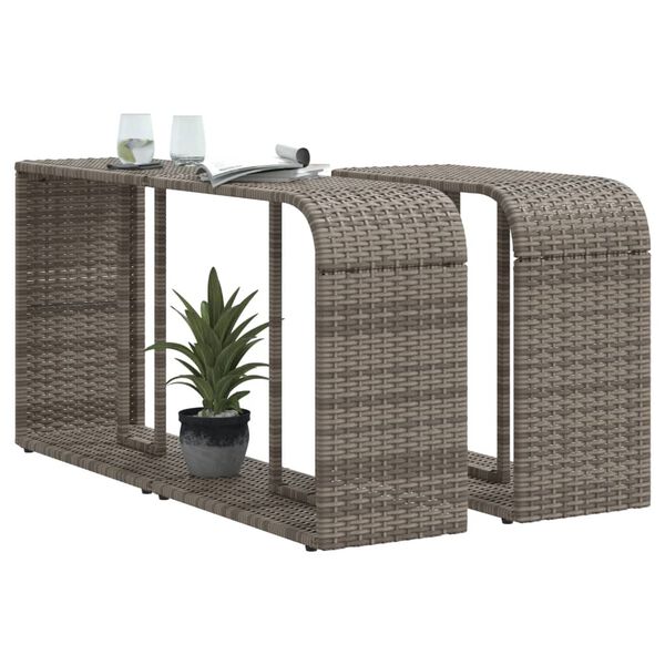 vidaXL Outdoor-Rgale 2 Stk. Grau Poly Rattan