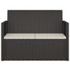 vidaXL Gartenbank mit Kissen Schwarz 105 cm Poly Rattan