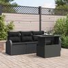 vidaXL Garten-Sofa-Set mit Kissen mit Kissen 5 pcs Schwarz Poly Rattan