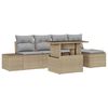 vidaXL Gartensofa-set 6 stk. Beige und Hellgrau Poly-Rattan