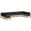 vidaXL Outdoor-Sofagarnitur mit Kissen 10 pcs Nat&uuml;rlich und Schwarz