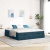 vidaXL Ottoman-Bett mit Matratzen Dunkelblau 160x200 cm Samt