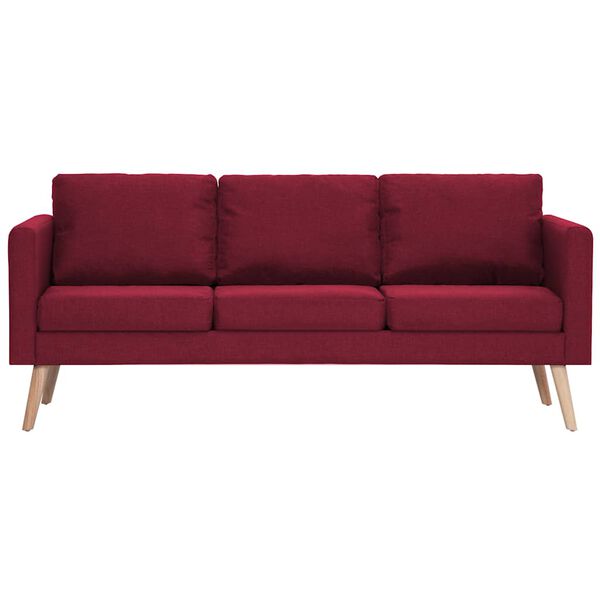 vidaXL 3-Sitzer-Sofa Stoff Weinrot